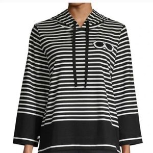 Karl Lagerfeld Paris striped sweatshirt: Iconic Sunglasses embroidery MEDIUM